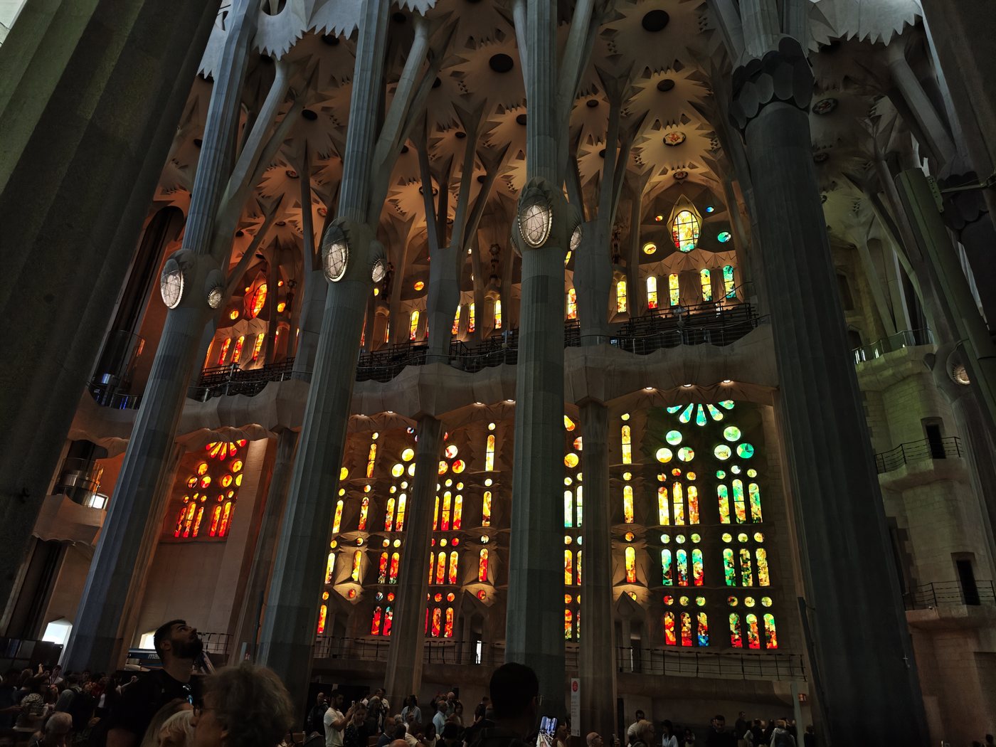 Sagrada Família interior with stained glass