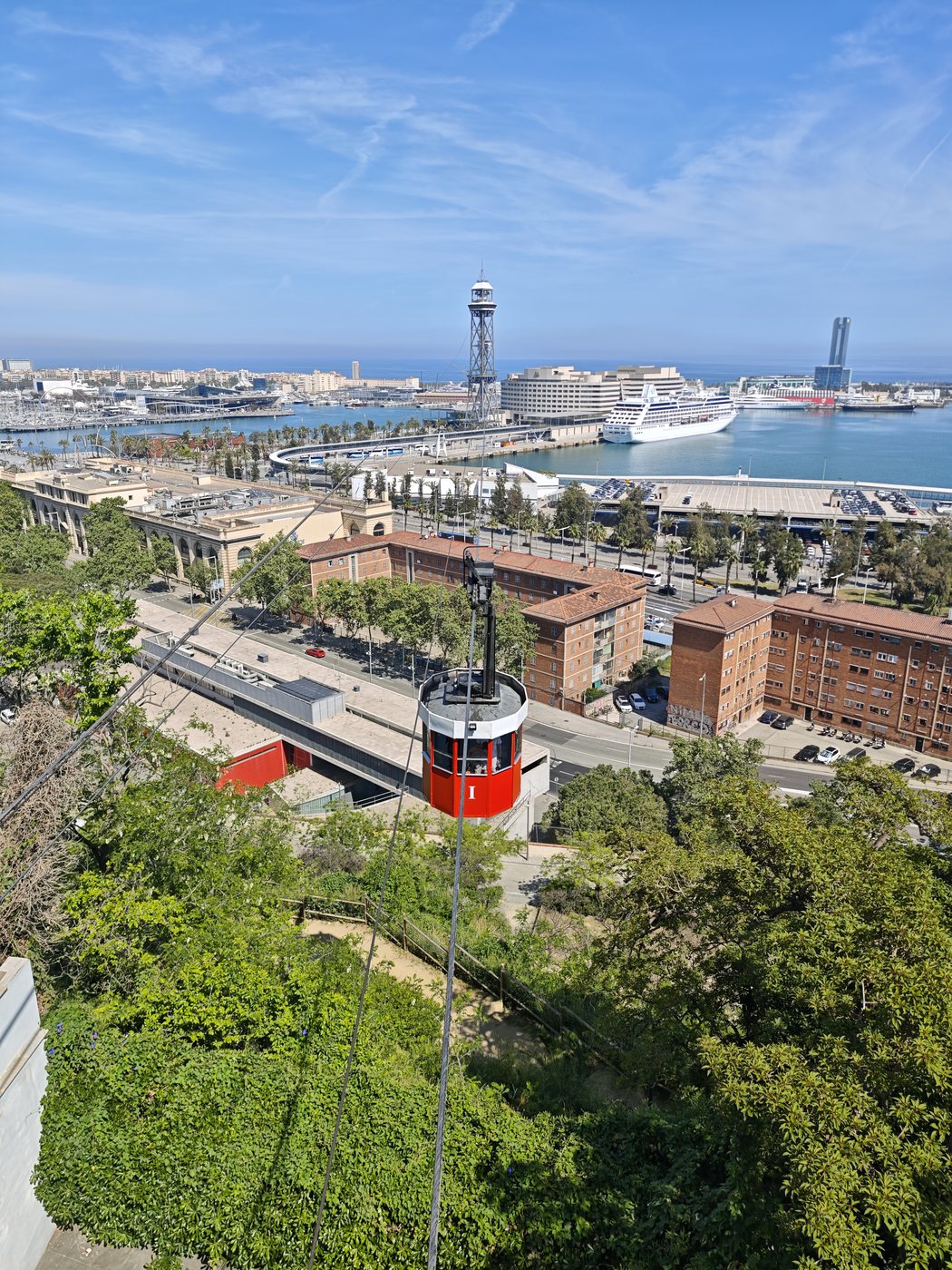 Cable car ascending to Montjuïc, Barcelona