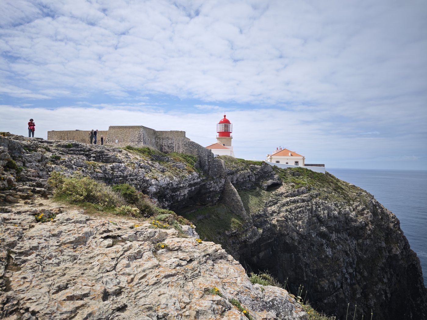 Cabo de São Vicente lighthouse and fortifications on the rocky headland