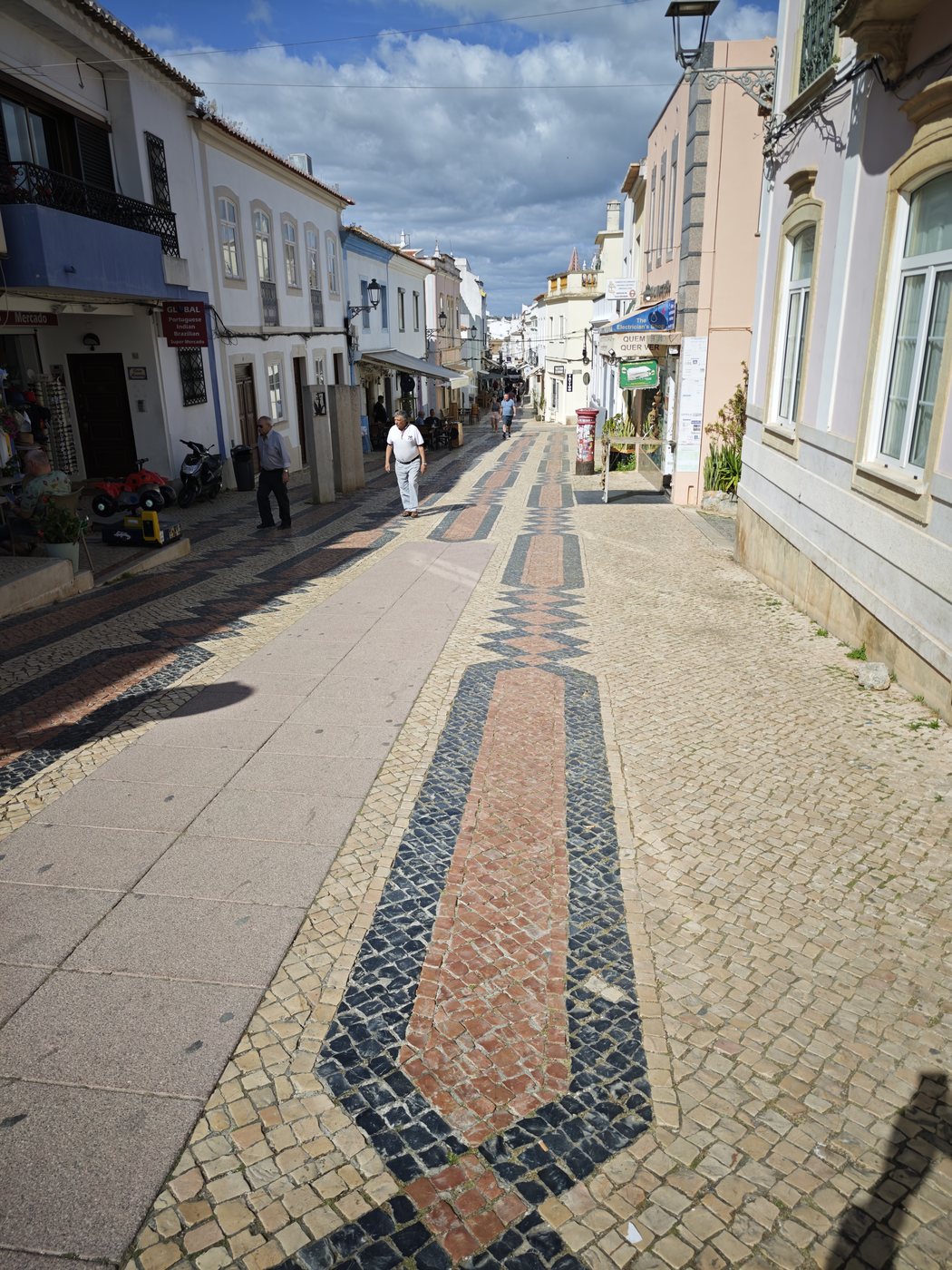 Mosaic cobblestone pedestrian street in Lagos